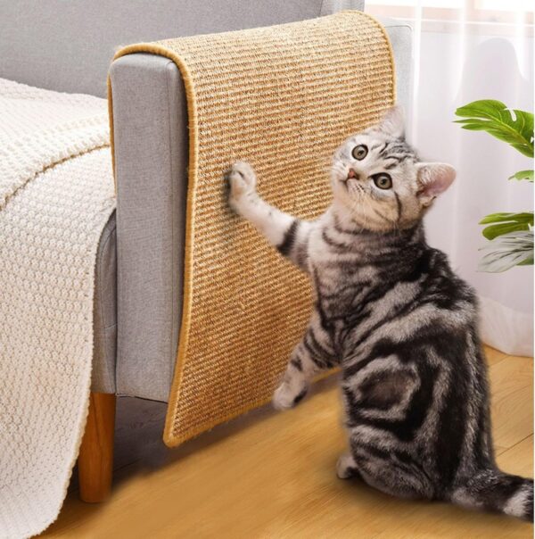 Cat Scratching Pad Sofa Cat Scratch Protector,Cat Scratcher Mat Sisal for Cat Scratch Pad Rug Protecting Furniture 60 × 40CM(Brown)