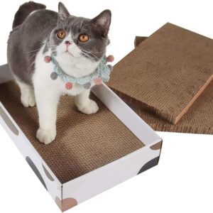 ComSaf Cat Scratcher Cardboard, 3 Layers Design Kitty Cat Scratching Pad Recycle Corrugate Scratcher Cat Scratch Bed Long Lasting Reversible