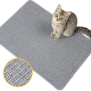 Conlun Cat Scratcher Pad,Natural Sisal Cat Scratching Mat,Horizontal Floor Cat Scratch Mats for Indoor Cats Grinding Claws Nails,Cat Furniture Protector for Couch & Carpets & Sofas&Rug(M,60x40 cm)