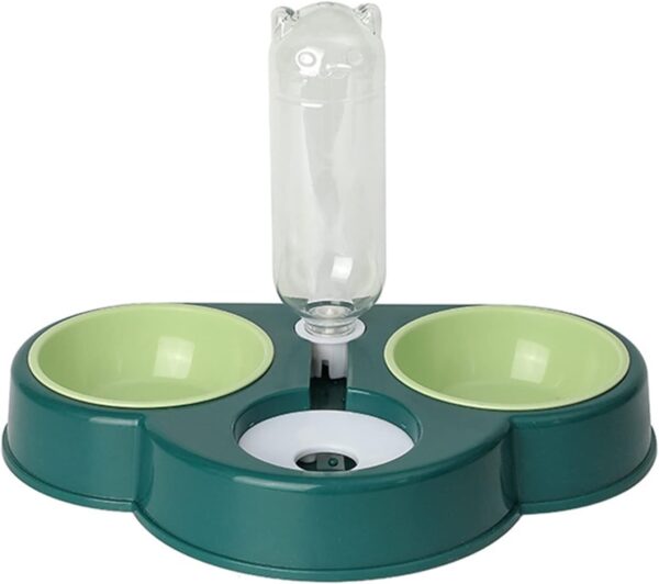 Dog Bowl Raised for Cat Food Bowls with Detachable Stand 3 in 1 Pet Automatic Feeder with Water Fountain