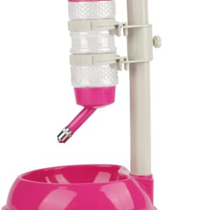 Dog Water Bottle Stand, Pet Standing Water Dispenser Automatic Water Dispenser for Dogs Automatic Dog Feeder and Water(Pink)