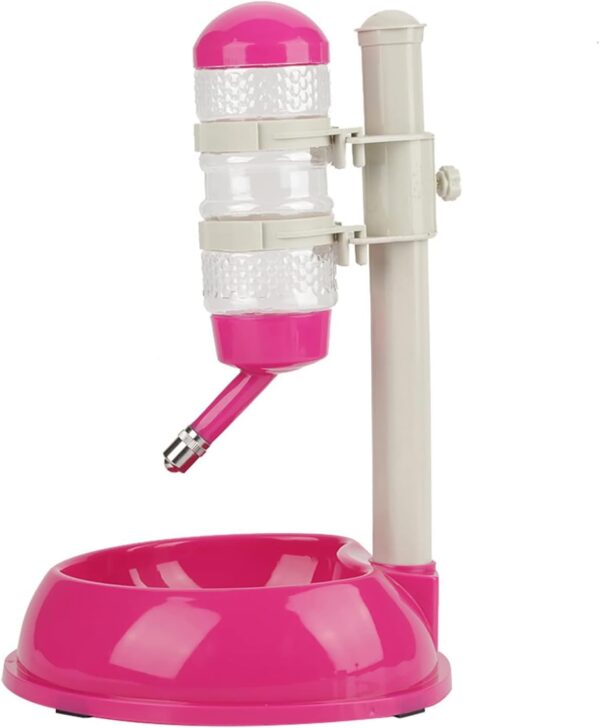 Dog Water Bottle Stand, Pet Standing Water Dispenser Automatic Water Dispenser for Dogs Automatic Dog Feeder and Water(Pink)