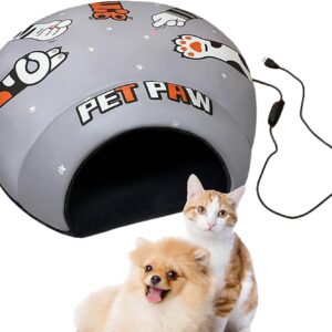 Fowybe Covered Cat Bed - Windproof Heated Cat Bed | Soothing Pet Beds Doughnut -relieving Dog Bed Sleeping Hideaways Bag for Cats & Puppies