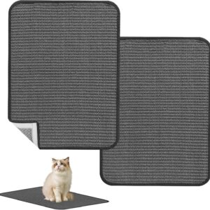 JKYVAA 2Pcs Cat Scratching Mat Grey Cat Scratch Mat Sisal Carpet Cat Scratcher Protect Furniture Cat Floor Scratching Pad for Indoor Cats Grinding Claws Nails Carpets Sofas (50x25cm)