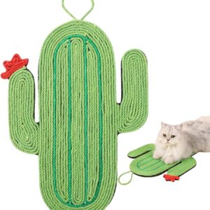 JOYHAZE Cat Scratching Mat, Natural Sisal Horizontal Cat Scratcher, Stick on Floor or Hang on the Wall, Doors, Scratching Pad Rug for Kitten Grinding Nails, Protect Carpets & Sofas, Cactus