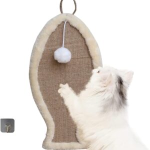 JVHLOV Cat Scratching Mat, Durable Sisal Mat, Scratching Mat, Cat Wall, Natural Sisal Rug, Horizontal Cat Floor Scratching Board