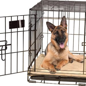 K&H PET PRODUCTS Self-Warming Crate Pad, Warming Dog Crate Bed, Machine Washable Dog Crate Mat, Tan X-Large 32 X 48 Inches