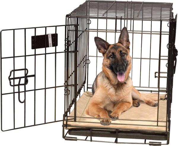 K&H PET PRODUCTS Self-Warming Crate Pad, Warming Dog Crate Bed, Machine Washable Dog Crate Mat, Tan X-Large 32 X 48 Inches