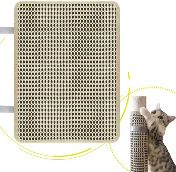 LCSICY Cat Nail File Scratcher is Placed On The Cat Scratching Post, The Beige Cat Scratch Pad Allows Cats to Instinctively Scratch and Trim Their Nails(Cat Scratching Post Not Included)