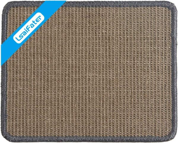 LSAIFATER Cat Scratching Mat, Natural Sisal Mat, Protect Carpets and Sofas (38x30cm, Grey)