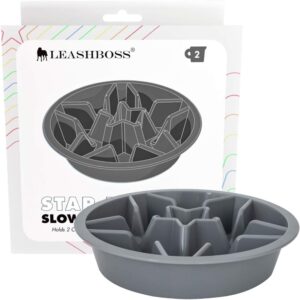 Leashboss Slow Feeder Dog Bowl Inserts - Maze Puzzle Food Bowl with Feeder Holes, Fits into Elevated Pet Feeders - Slow Eating for Large, Medium & Small Sized Breeds