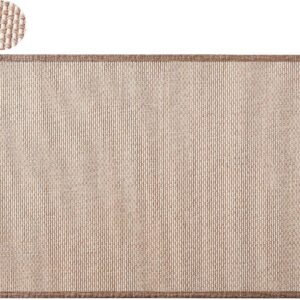 Mearrcgo Cat Scratch Mat - 60 X 40 CM Cat Scratching Pad Woven from Bamboo, Wear-Resistant, No Crumbs, With Magic Stickers and Spiral Nail to Protect Sofa, Floor, Wall, Window (1 Pack)