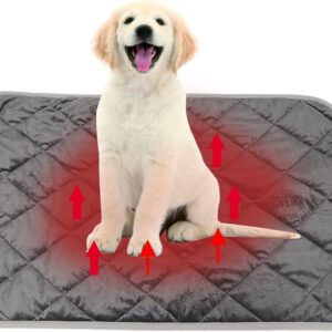 NICEYEA Pet Self Warming Pad Self Heating Dog Mat Winter Extra Warm Thermal Throw Blanket Cat Warming Bed Mat with Soft Non-Slip Bottom