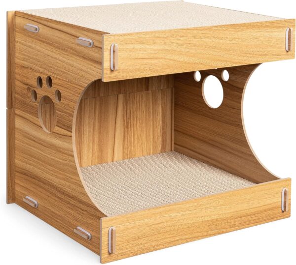 Navaris Cat Scratcher Box - Indoor MDF Scratcher Scratching House Hut for Cats Kittens - Scratch Box Board for Living Room 40 x 30 x 35 cm