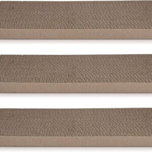 Navaris Cat Scratching Board Set - Narrow Scratch Boards for Scratching/Stretching Made of Cardboard for Small and Large Cats - 41x13x3cm (Set of 3)