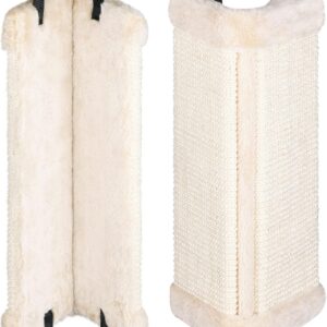 Navaris Corner Wall Cat Scratcher (Set of 2) - Wall Mounted Sisal Scratching Pad for Cats - Vertical Corner Mount Scratch Panel Protector for Walls