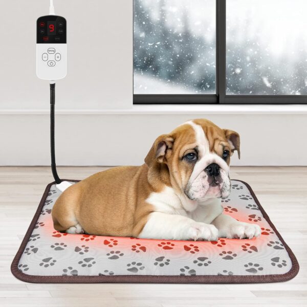 OTOFY Pet Heating Pad for Cat Electric Indoor Heat Mat Waterproof Dog Heated Pad with Drawstring Chew Resistant, Pet Blanket Warmer