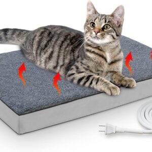 PAIGTEK Outdoor Heating Pad，Orthopedic Foam Outdoor Heating Pet Bed for Small, Medium, Large and Dogs/Cats - Auto Temperature Control Outdoor Heated Pet Pad.