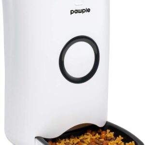 Pawple Automatic Pet Feeder Food Dispenser for Cats, Dogs, Small Animals - Features Distribution Alarms, Portion Control & Voice Recording -Programmable Timer Up to 4 Meals a Day