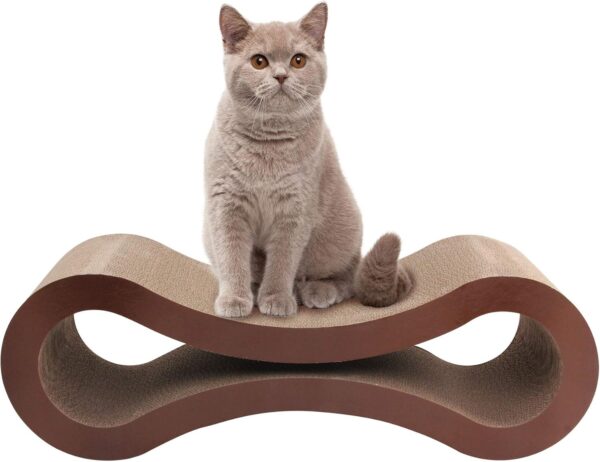 Pet Prime Large Cat Scratcher Lounge 82 x 26.5 x 26.5 cm Cardboard Cat Scratching Pad Cardboard Cat Lounger Scratching Bed for Large Medium Small Cats