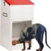 Svauoumu Dog Feeder, Large Dog Automatic Feeding Trough - Capacity 11kg, With Lid To Protect Feed, Rodent Proof Design, Suitable For Outdoor Use