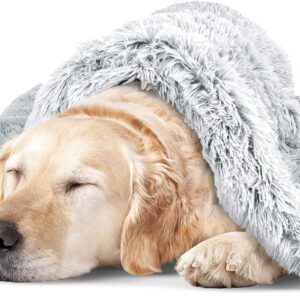 The Dog’s Blanket Sound Sleep Donut Blanket, XL Ice White, 97x139cm, Calming, Anti-Anxiety Snuggler Blanket