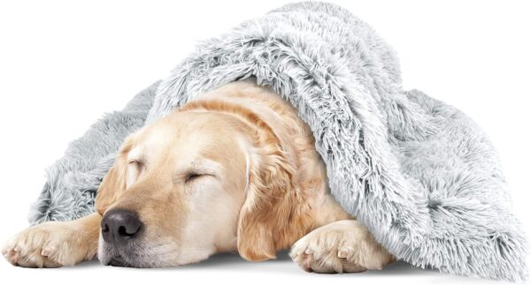 The Dog’s Blanket Sound Sleep Donut Blanket, XL Ice White, 97x139cm, Calming, Anti-Anxiety Snuggler Blanket