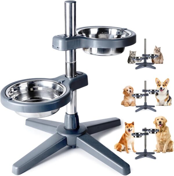 ThinkPet Raised Dog Bowl, Non-spill Elevated Feeding Bowl High Stand for Dogs, Non-slip Feeder for Neck Pressure Free