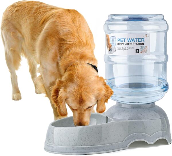 Water Dispenser Station for Large Dogs and Cats, 3 Gallon Gravity Automatic Feeder, Large Size Dog Drinking Fountain