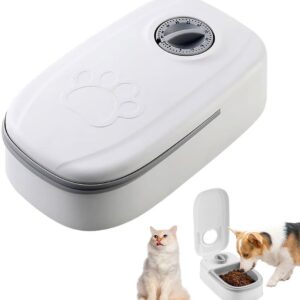 ZOYDP Automatic Cat Feeder 350ml, Cat Feeder Automatic with Timer 48 Hours, Cat Food Dispenser for Wet and Dry Food, Automatic Pet Feeder Station for Cats and Dogs