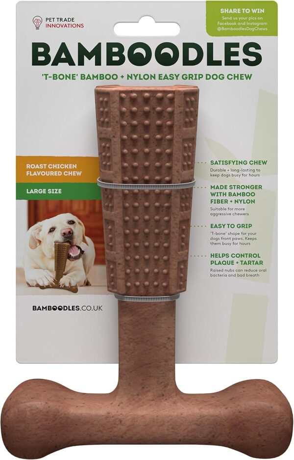 Bamboodles T-Bone Dog Chew for even the most aggressive of chewers LARGE CHICKEN