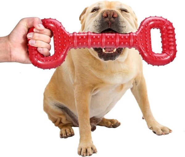 Feeko Dog Toys for Aggressive Chewers Large Breed 15 Inch Interactive Bone Toy Large Indestructible Dog Toys with Convex Design Natural Rubber Tug-of-war Toy for Medium and Large Dogs Tooth Cleaning