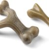 Nylabone Maximum Strength Tough Puppy Gourmet Femur Bone, Wishbone Dog Chew Toys, Adult Teeth, Infused with Extra Bacon & Peanut Butter Flavours Throughout, Small, for puppies 0-11kg (Twin Pack)
