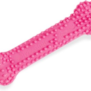 Nylabone Gentle Puppy Teething Dental Chew Toy Bone with Nubs & Ridges, Chicken Flavour, Pink, XS, for Puppies Up to 7 kg