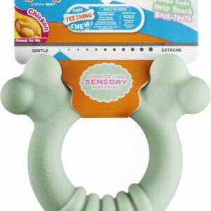 Nylabone Sensory Material Puppy Teething Ring Chew Toy, Chicken Flavour, Small/Regular - for Puppies up to 11kg