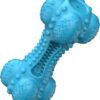 SCHITEC Dog Chew Toy, Indestructible Tough Squeaky Pet Chew Toy for Aggressive Chewers, Durable Natural Rubber Bone with Toothbrush, Large Medium Breed Teeth Cleaning Care