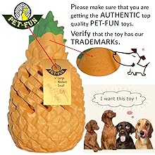 PET-FUN Small PIneapple Dog Toy