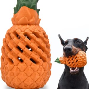 Pet-Fun Indestructible Dog Toys,Pineapple Dog Chew Toys,Interactive Dog Toys for Boredom,Natural Rubber Tough Dog Toys,Dog Teething Toys,Dog Toys for Large Dogs