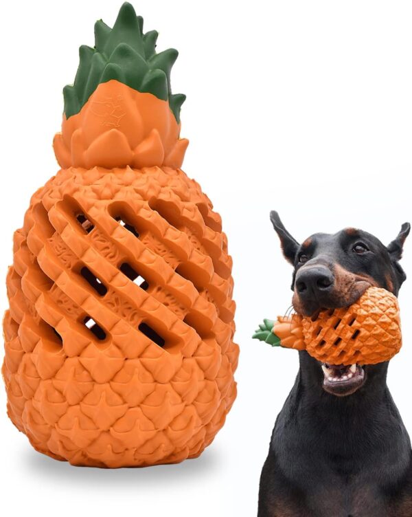 Pet-Fun Indestructible Dog Toys,Pineapple Dog Chew Toys,Interactive Dog Toys for Boredom,Natural Rubber Tough Dog Toys,Dog Teething Toys,Dog Toys for Large Dogs