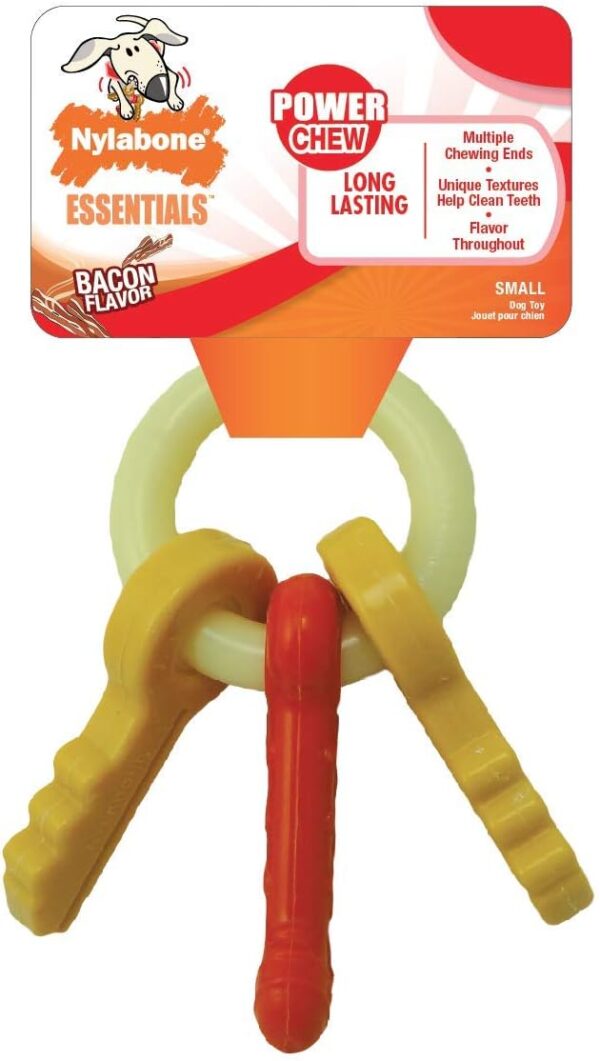 Nylabone Power Chew Dog Toy Keys Bacon Flavour Small/Regular - For Dogs up to 11kg