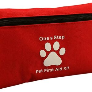 One Step Pet Travel First Aid Kit, includes 29 Premium Items, Antiseptic Spray, Tick Remover, Syringe, Bandages, Wipes, Travel Sized First Aid for Dogs, Cats and all Other Pets