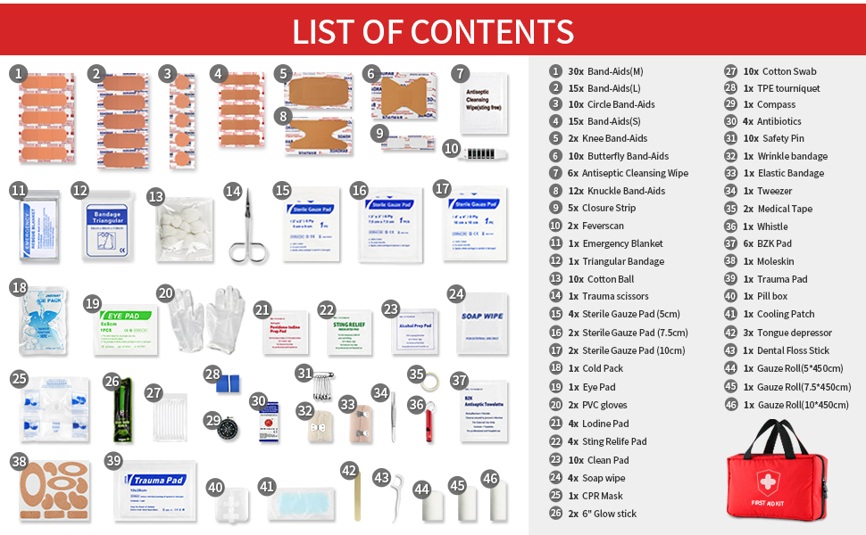 first aid kit -red