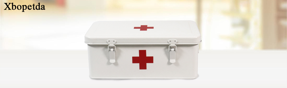 white medicine box red first aid kit bin white cross small medicine bin