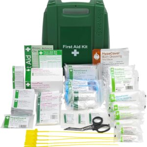 Safety First Aid Group Workplace First Aid Kit British Standard (Medium 25-100 Persons) Wall Mountable with Inspection Tags and Extra Plasters