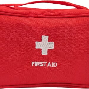 ALLY-MAGIC First Aid Bag Empty Pouch Travel Emergency Pouch Small Medical Kit Portable Travel First aid kit Mini Medicine Storage Bag for Camping Hiking Outdoor Activities Y4-STJJB (Red)