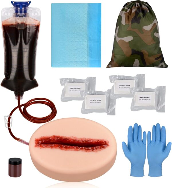 MedEduQuest Laceration Wound Packing Trainer Kit, Stop The Bleed Training Kit, Bleed Control Kit for Medical Classes - Carrying Bag