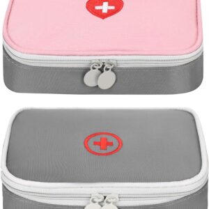 2Pack Empty First Aid Bag Mini Medical Kit Pouch First Aid Kit Travel Emergency Bag Pouch Compact Survival Medicine Storage Bag Organizer For Home Office Traveling Outdoor Sport Hiking Camping Cycling