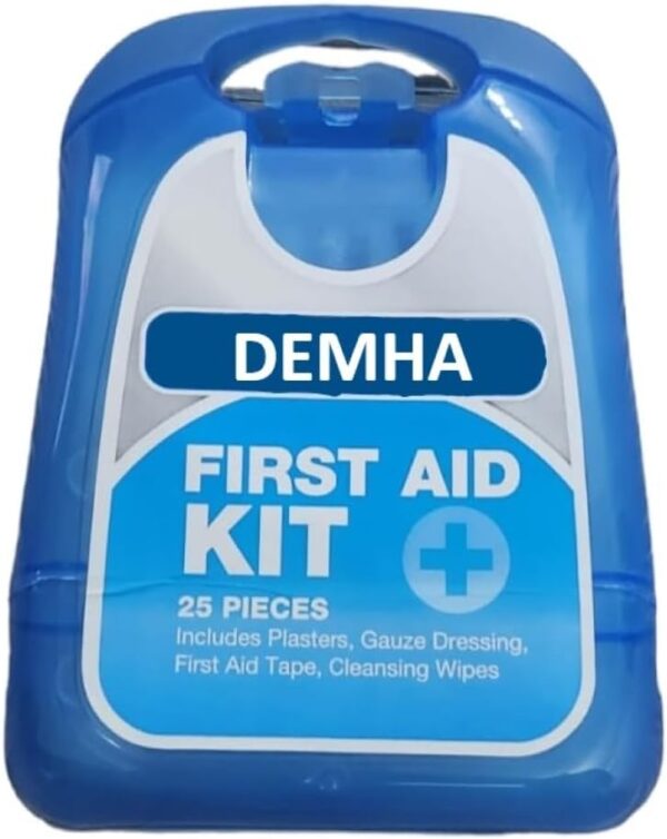 DEMHA – 25 Piece First Aid Kit – Safety Essentials for Home, Car, Travel, Work Etc. – Mini First Aid Kit – First Aid Kit for Comon Minor Injuries.