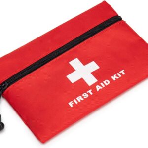 First Aid Bag Tote Empty Small Red First Aid Kit Travel Rescue Pouch First Responder Medicine Bag for Car Home Office Sport Outdoors (Red 7.9x5.5)