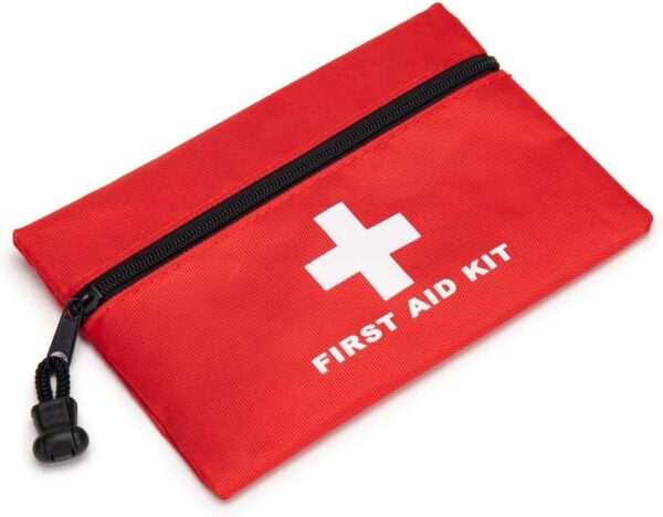 First Aid Bag Tote Empty Small Red First Aid Kit Travel Rescue Pouch First Responder Medicine Bag for Car Home Office Sport Outdoors (Red 7.9x5.5)